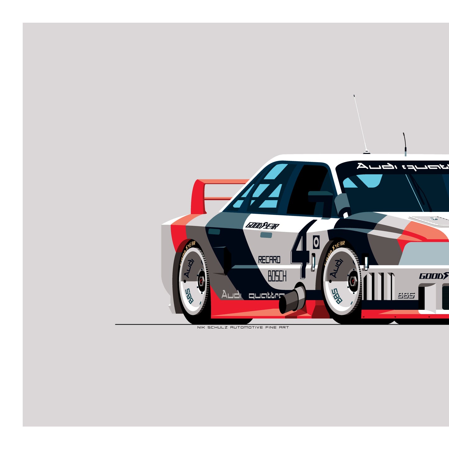 1989 Audi 90 Quattro IMSA GTO, archival, limited-edition, signed & numbered, fine-art print