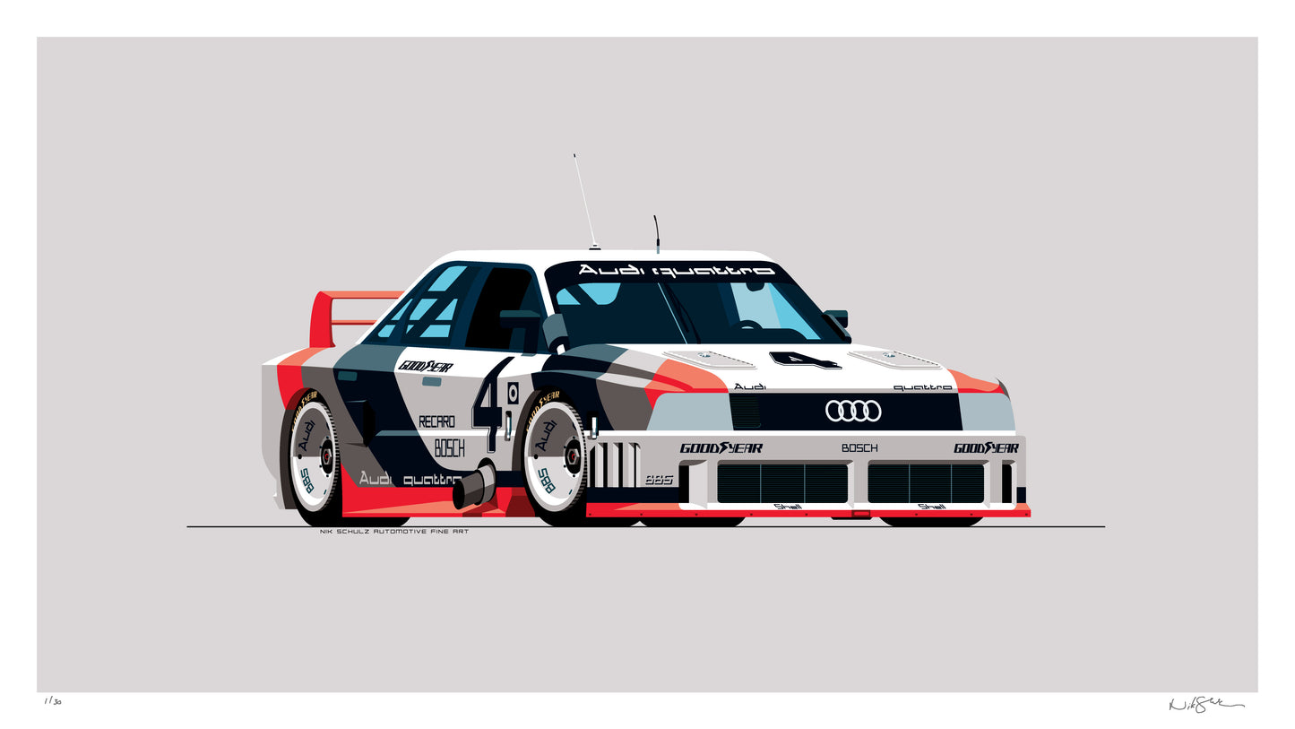 1989 Audi 90 Quattro IMSA GTO, archival, limited-edition, signed & numbered, fine-art print