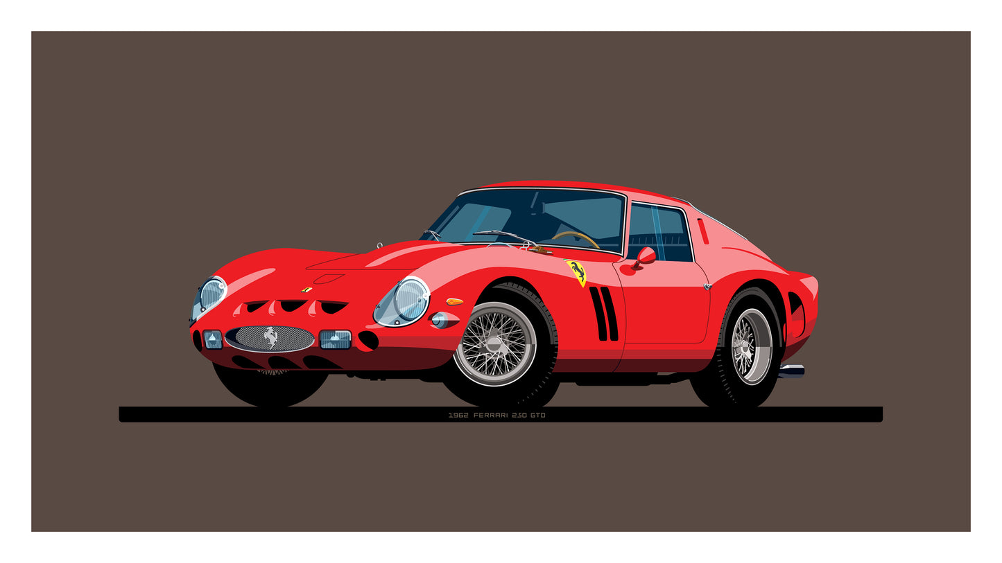 1962 Ferrari 250 GTO, archival, limited-edition, signed & numbered, fine-art print