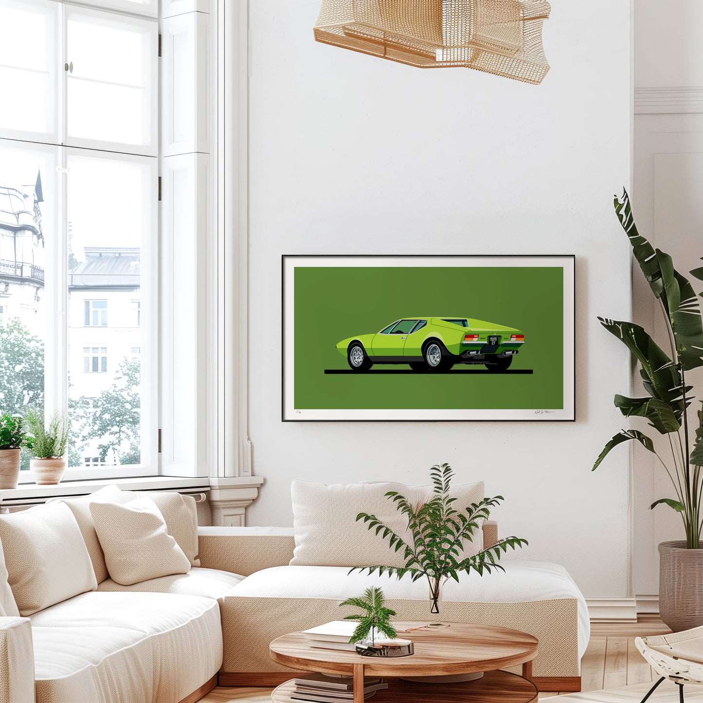 1973 De Tomaso Pantera, Number 27, archival, limited-edition, signed & numbered, fine-art print