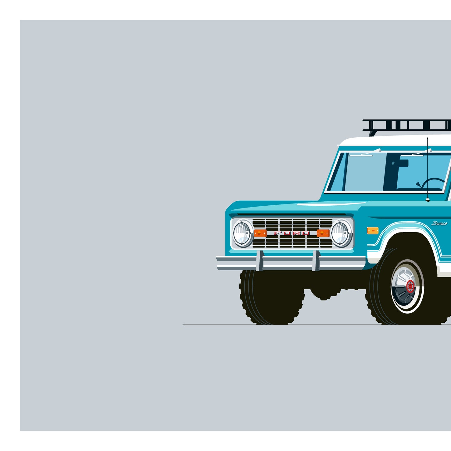 1971 Ford Bronco, archival, limited-edition, signed & numbered, fine-art print
