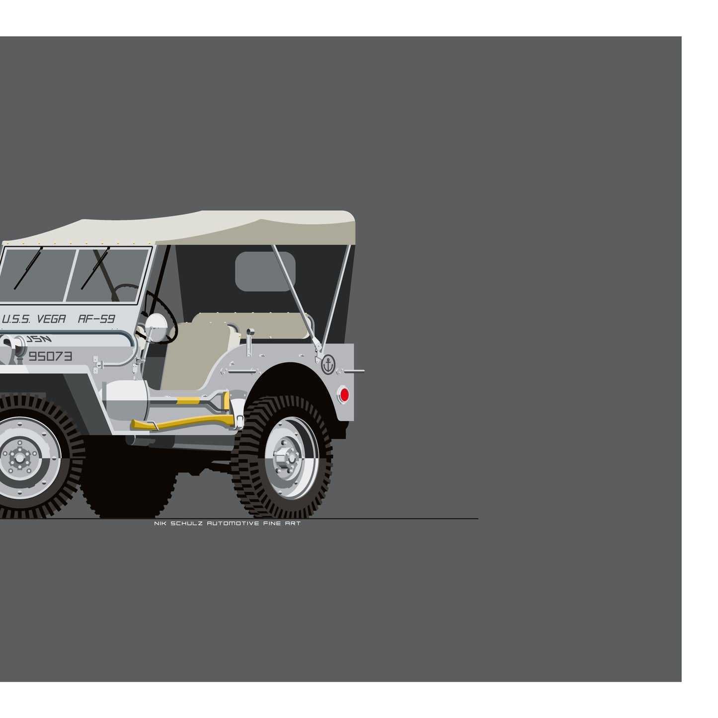 1942 Willys Jeep, archival, limited-edition, signed & numbered, fine-art print