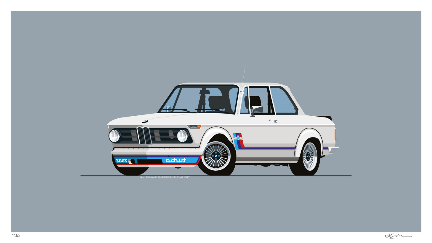 1974 BMW 2002 Turbo, archival, limited-edition, signed & numbered, fine-art print