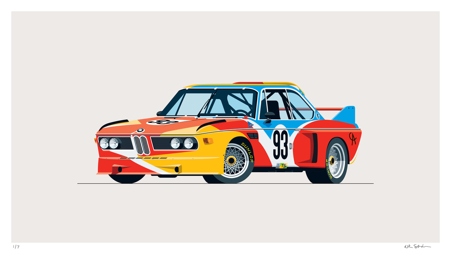 1974 BMW 3.0 CSL, Alexander Calder Art Car, limited-edition, signed & numbered print