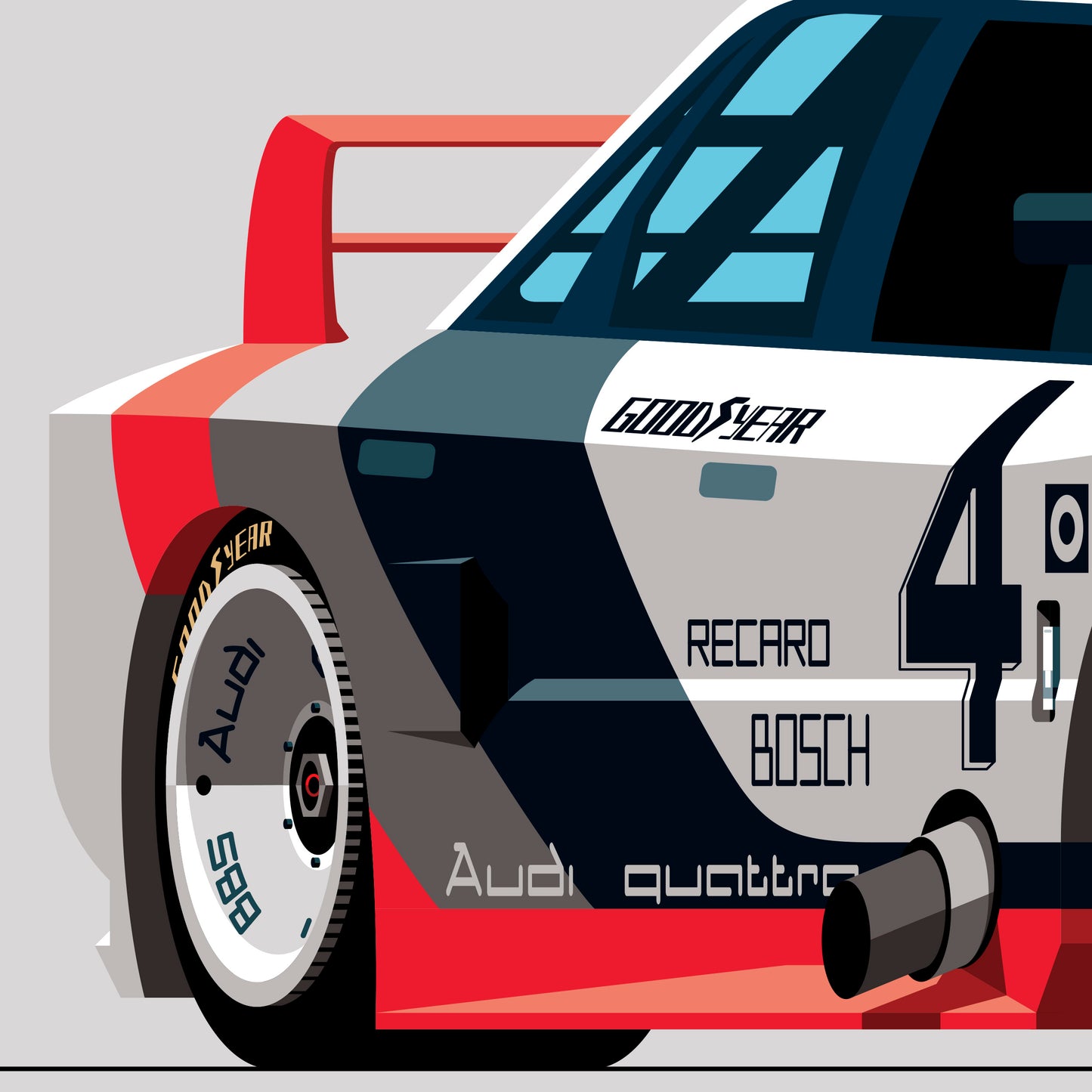 1989 Audi 90 Quattro IMSA GTO, limited-edition, signed & numbered print