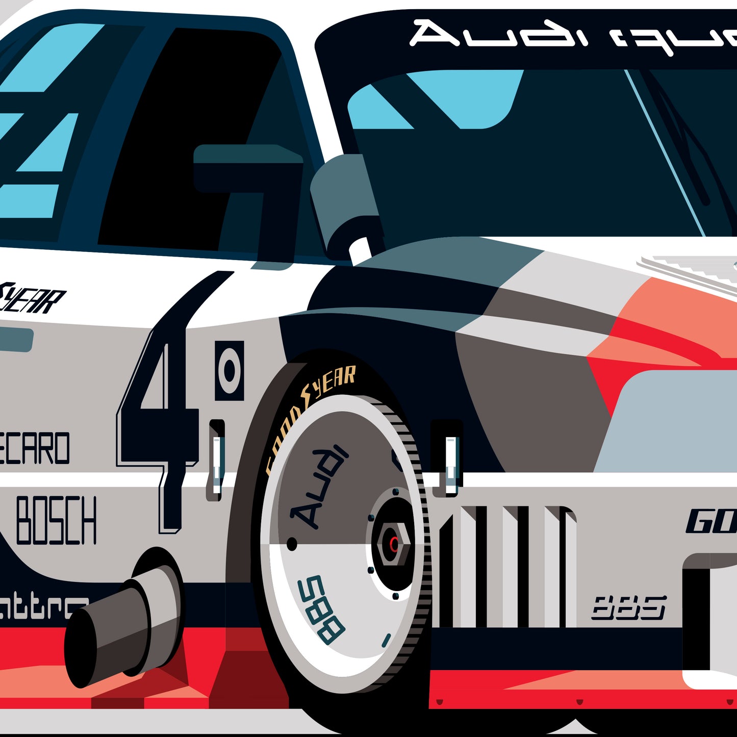 1989 Audi 90 Quattro IMSA GTO, limited-edition, signed & numbered print