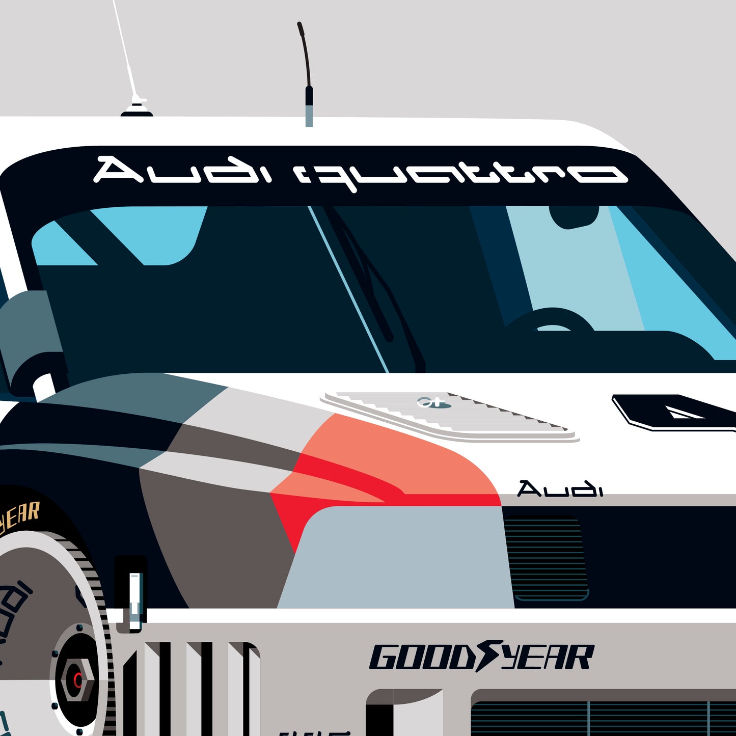 1989 Audi 90 Quattro IMSA GTO, limited-edition, signed & numbered print