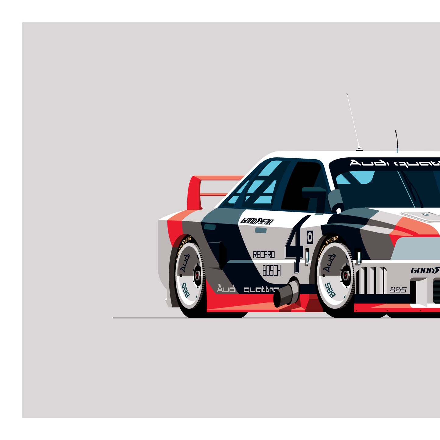 1989 Audi 90 Quattro IMSA GTO, limited-edition, signed & numbered print