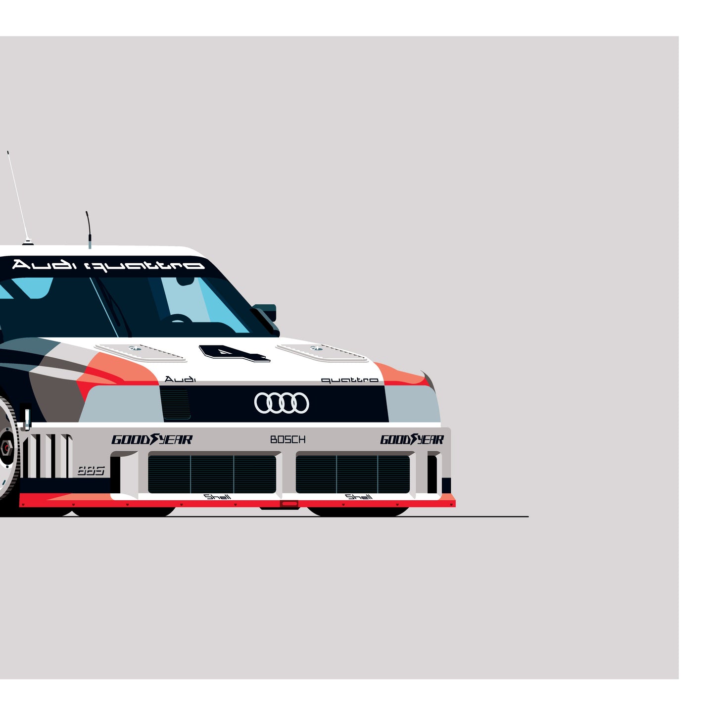 1989 Audi 90 Quattro IMSA GTO, limited-edition, signed & numbered print