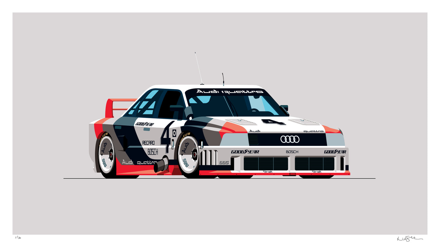 1989 Audi 90 Quattro IMSA GTO, limited-edition, signed & numbered print