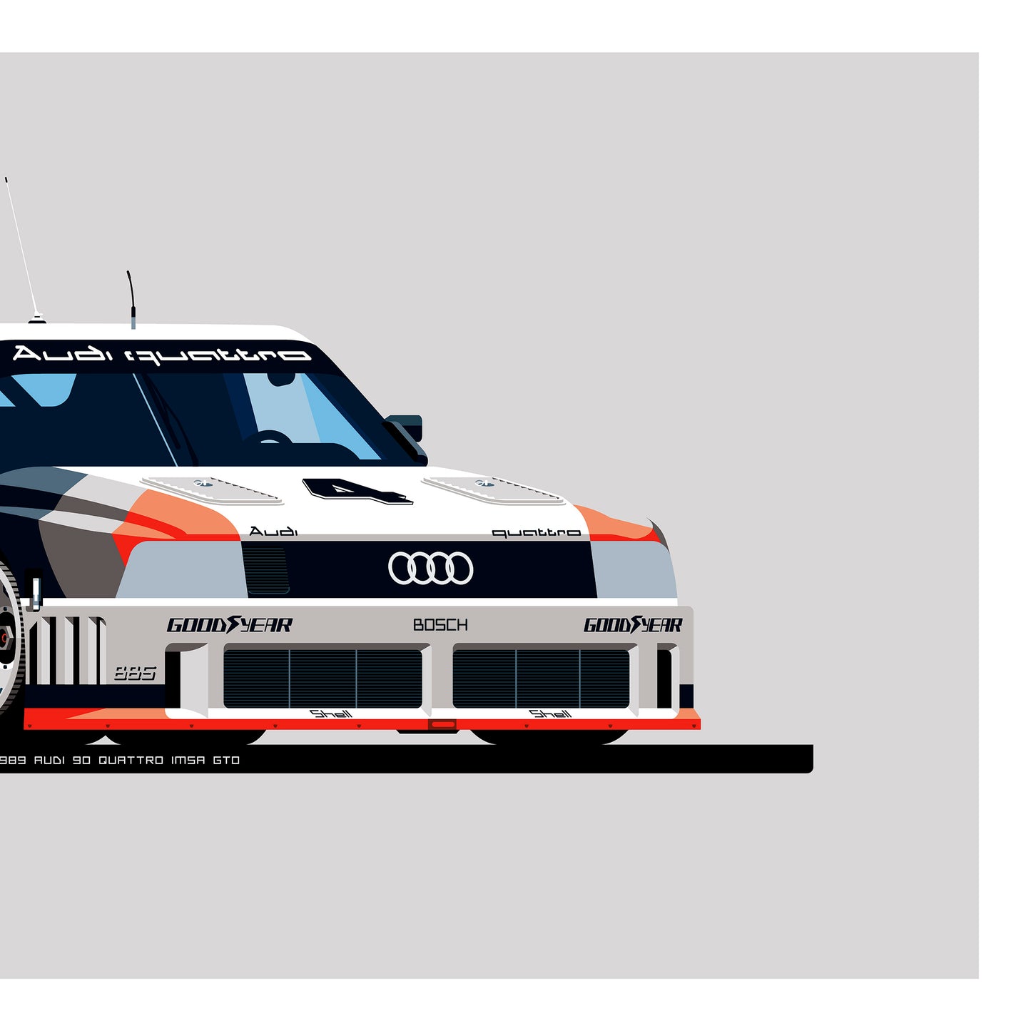 1989 Audi 90 Quattro IMSA GTO, archival, limited-edition, signed & numbered, fine-art print