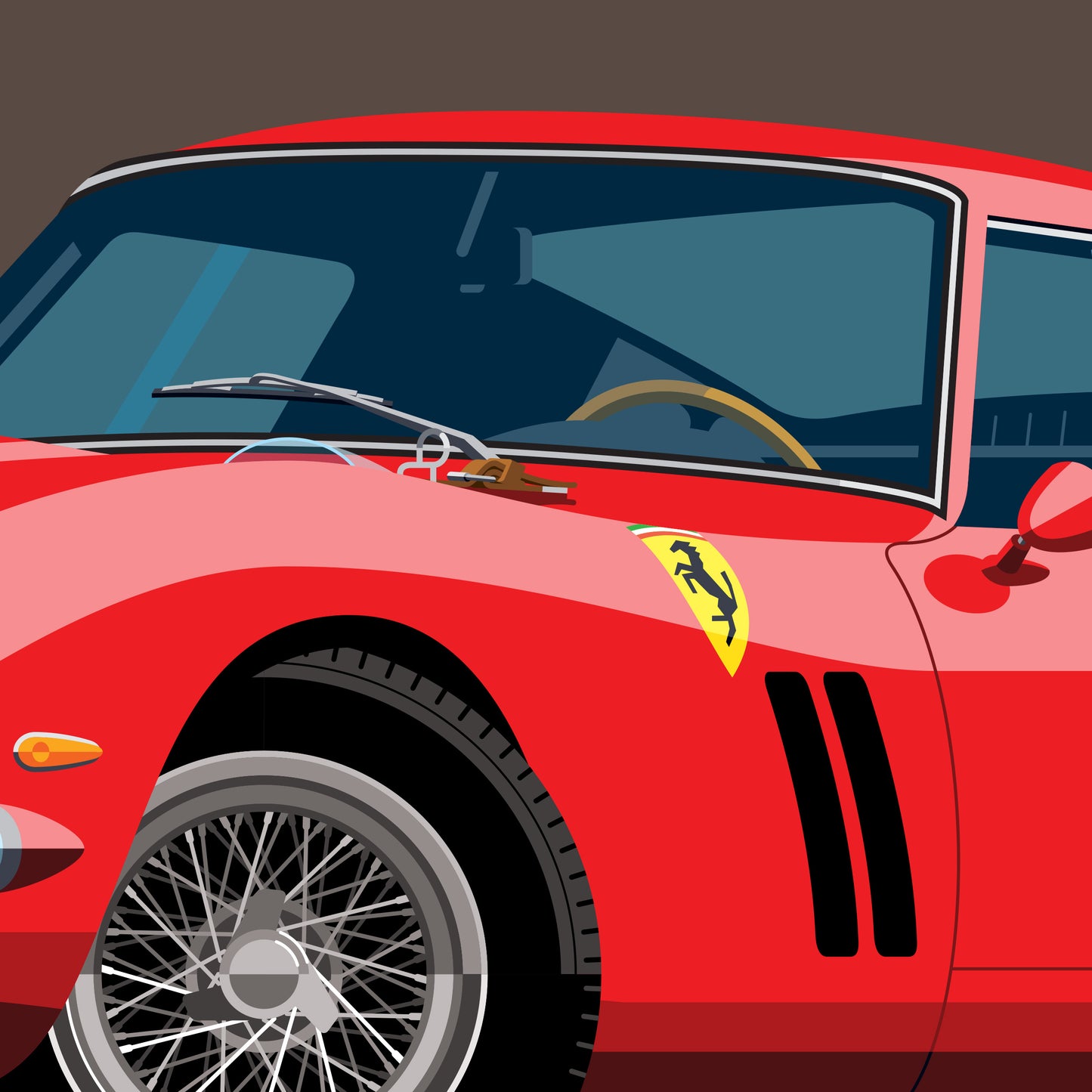1962 Ferrari 250 GTO, limited-edition, signed & numbered print