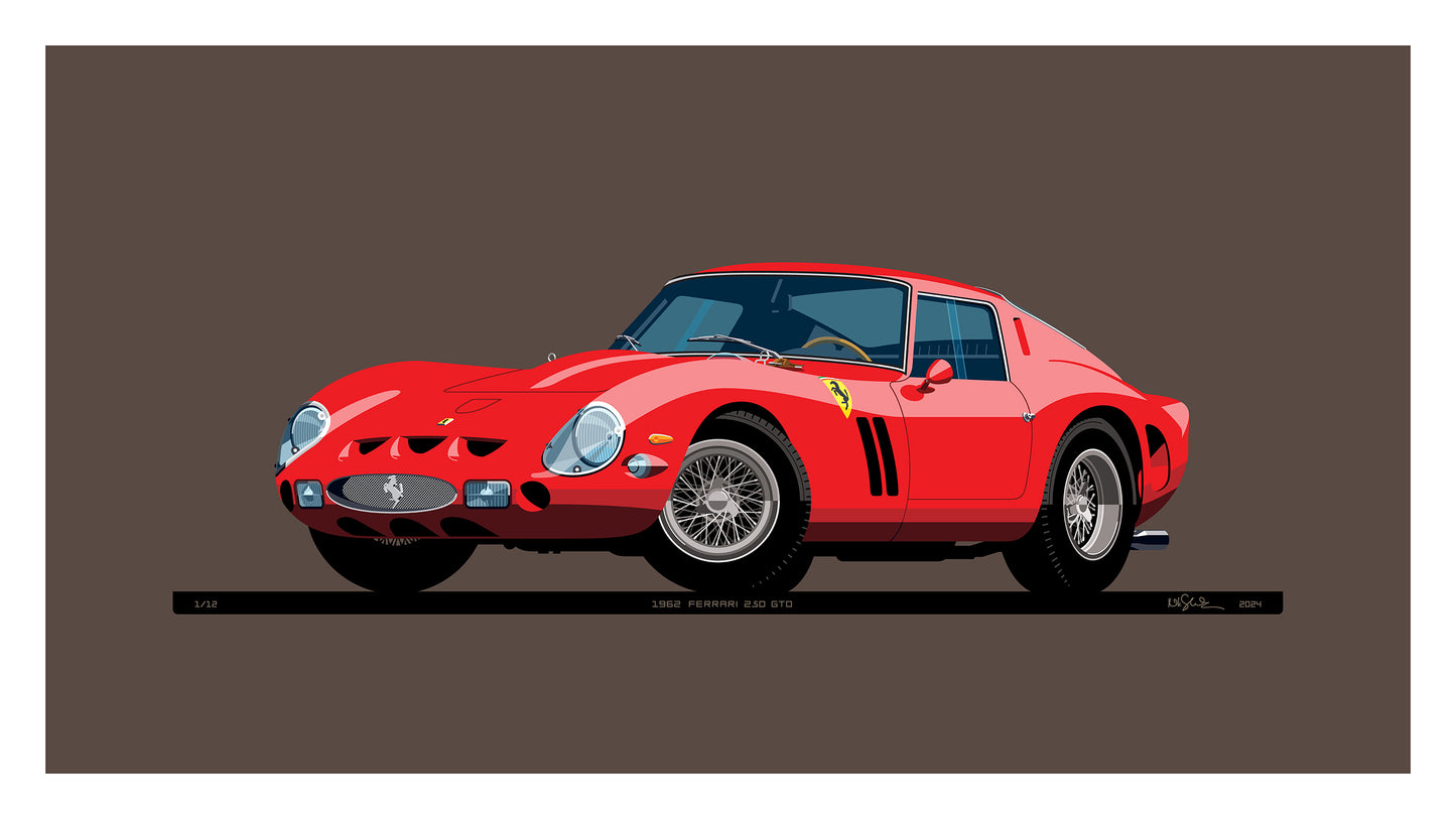 1962 Ferrari 250 GTO, archival, limited-edition, signed & numbered, fine-art print