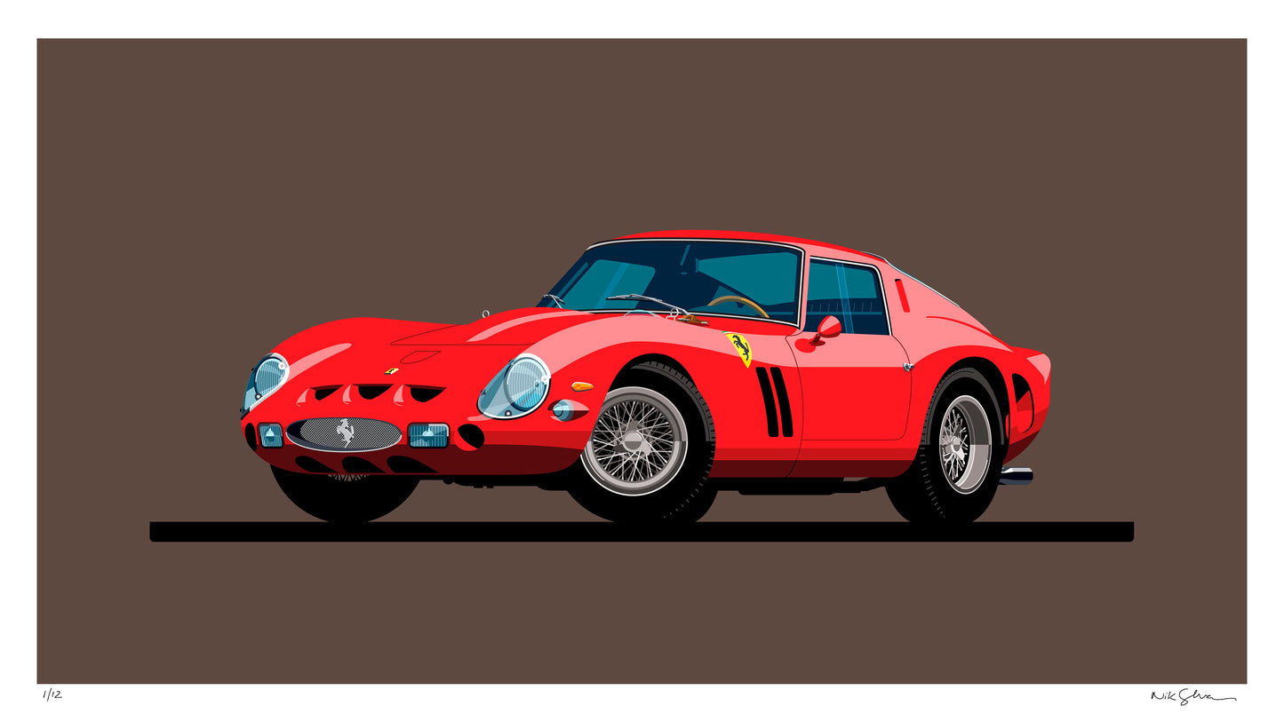 1962 Ferrari 250 GTO, limited-edition, signed & numbered print