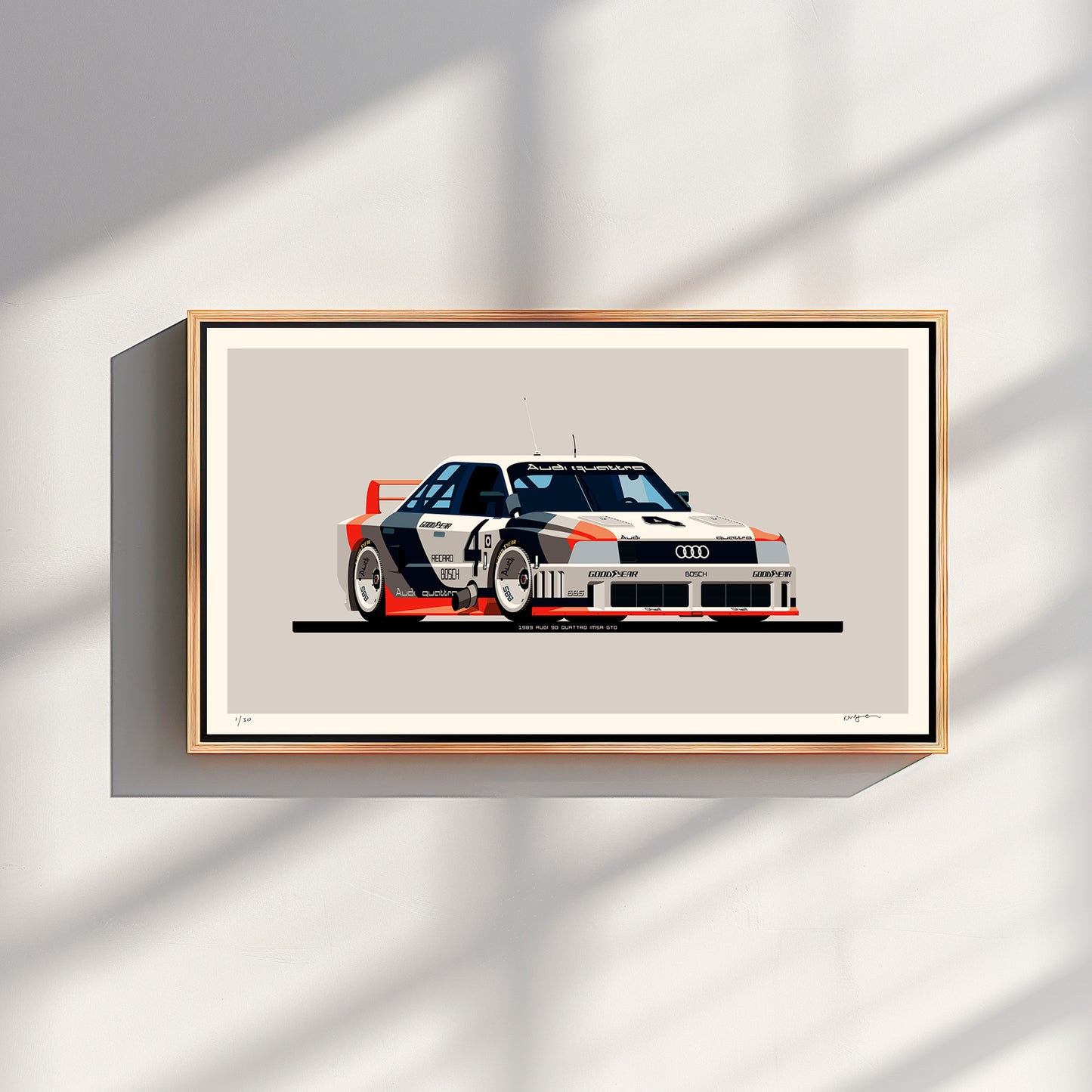 1989 Audi 90 Quattro IMSA GTO, archival, limited-edition, signed & numbered, fine-art print