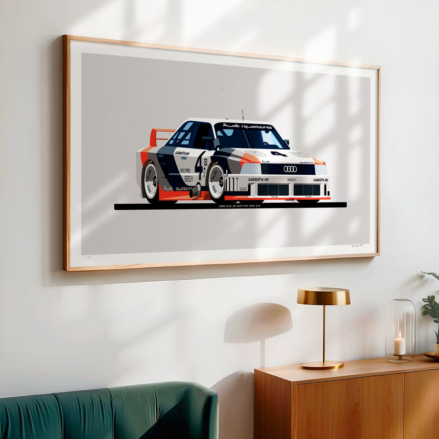 1989 Audi 90 Quattro IMSA GTO, archival, limited-edition, signed & numbered, fine-art print