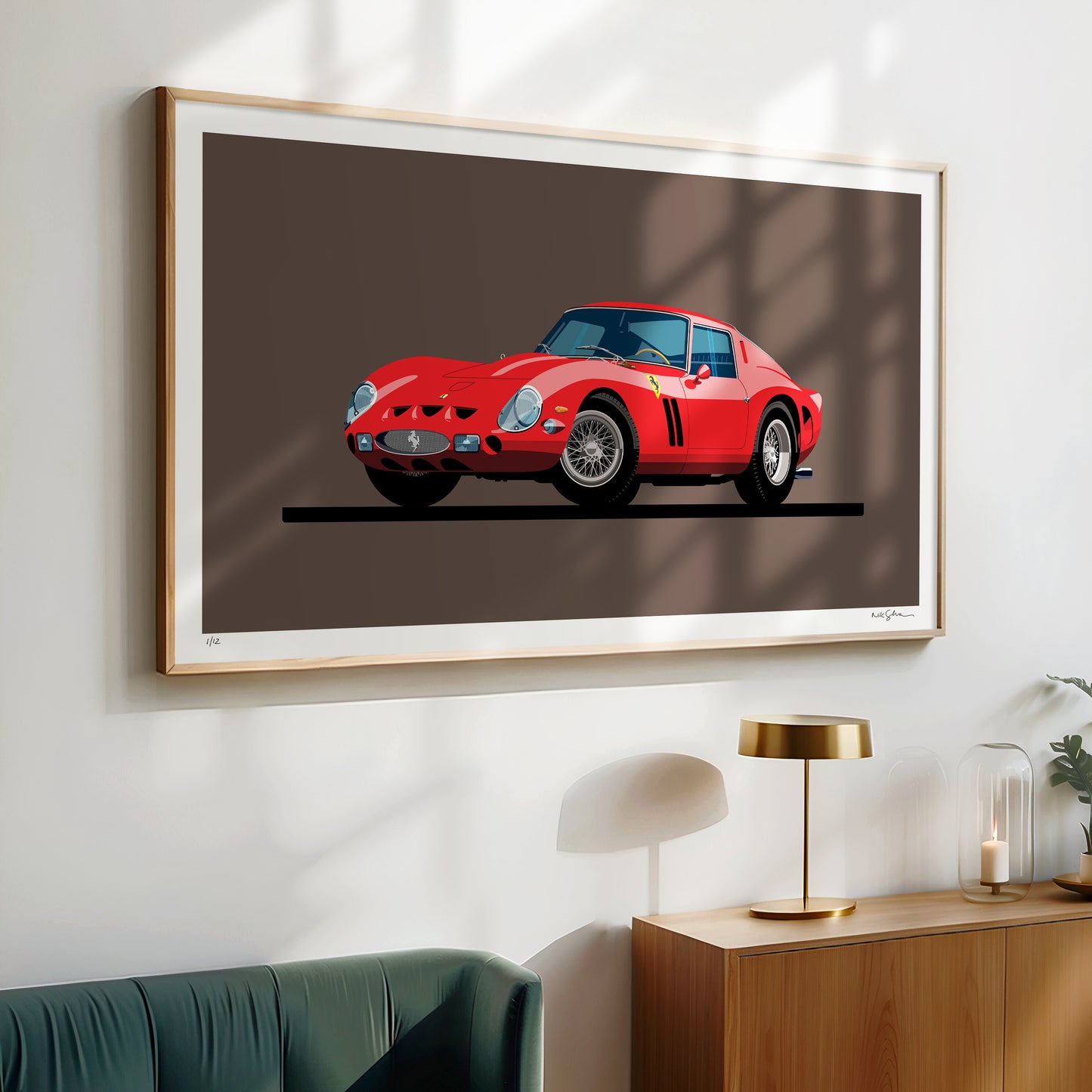1962 Ferrari 250 GTO, limited-edition, signed & numbered print