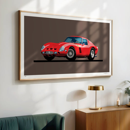 1962 Ferrari 250 GTO, limited-edition, signed & numbered print