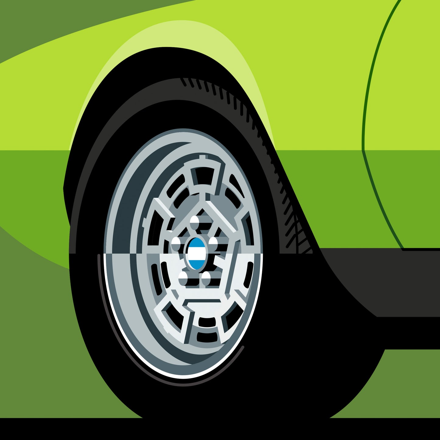 1973 De Tomaso Pantera, Number 27, archival, limited-edition, signed & numbered, fine-art print