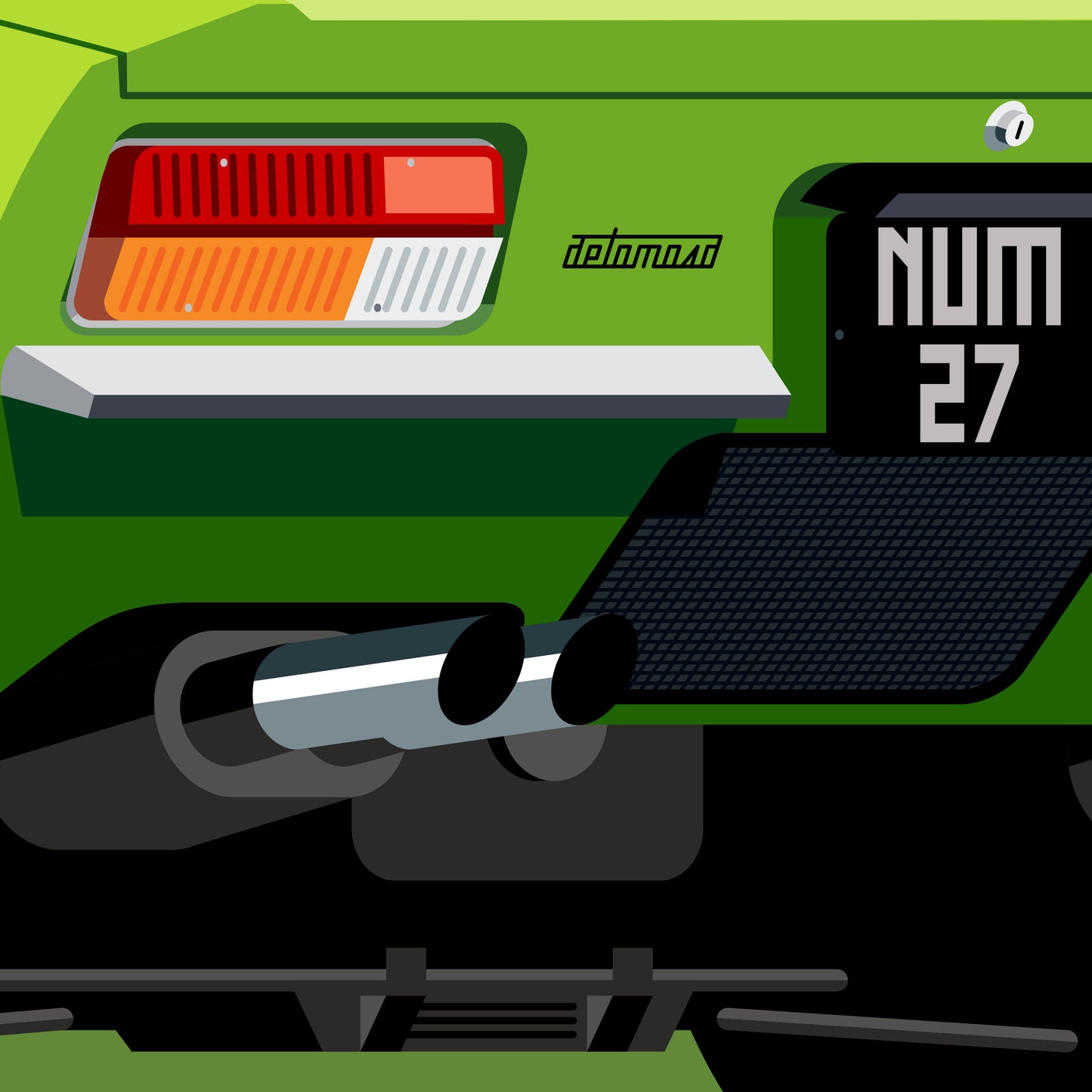 1973 De Tomaso Pantera, Number 27, limited-edition, signed & numbered print