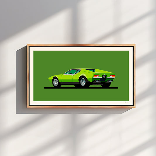 1973 De Tomaso Pantera, Number 27, archival, limited-edition, signed & numbered, fine-art print