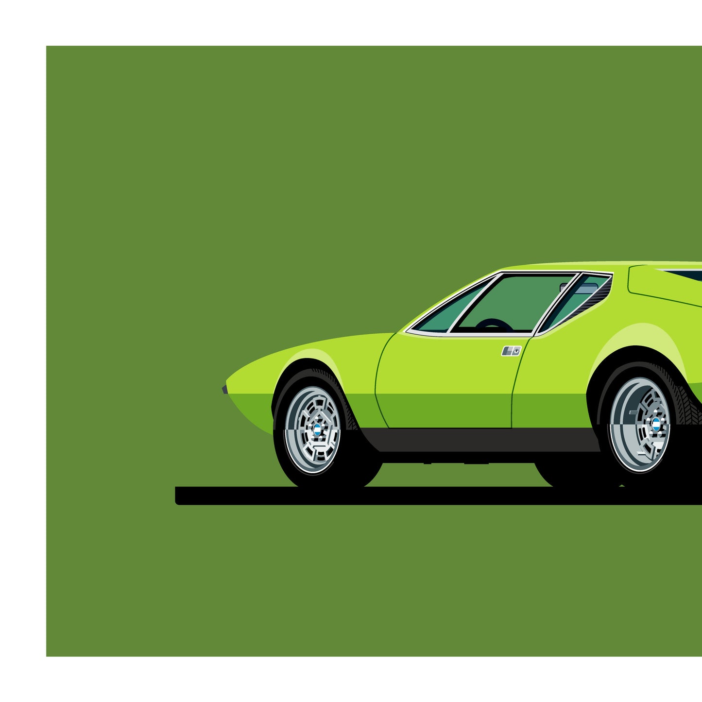 1973 De Tomaso Pantera, Number 27, limited-edition, signed & numbered print