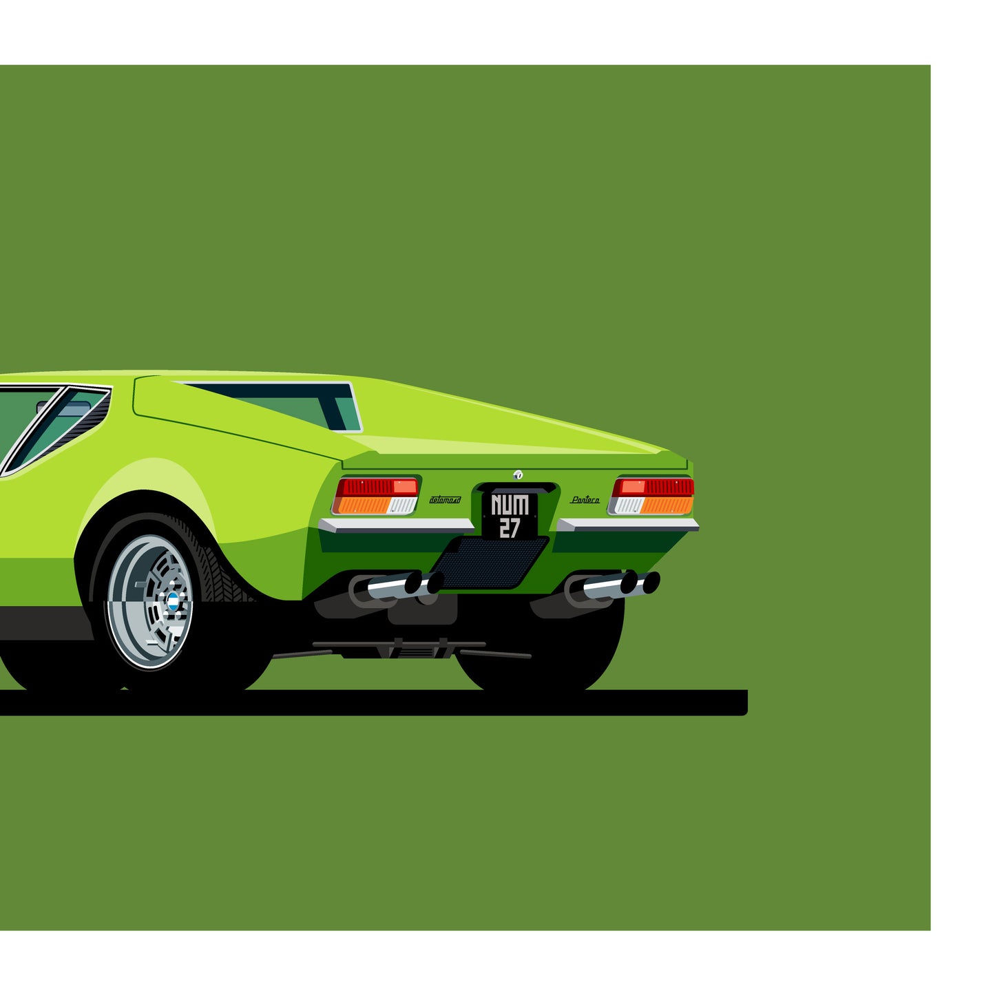 1973 De Tomaso Pantera, Number 27, limited-edition, signed & numbered print