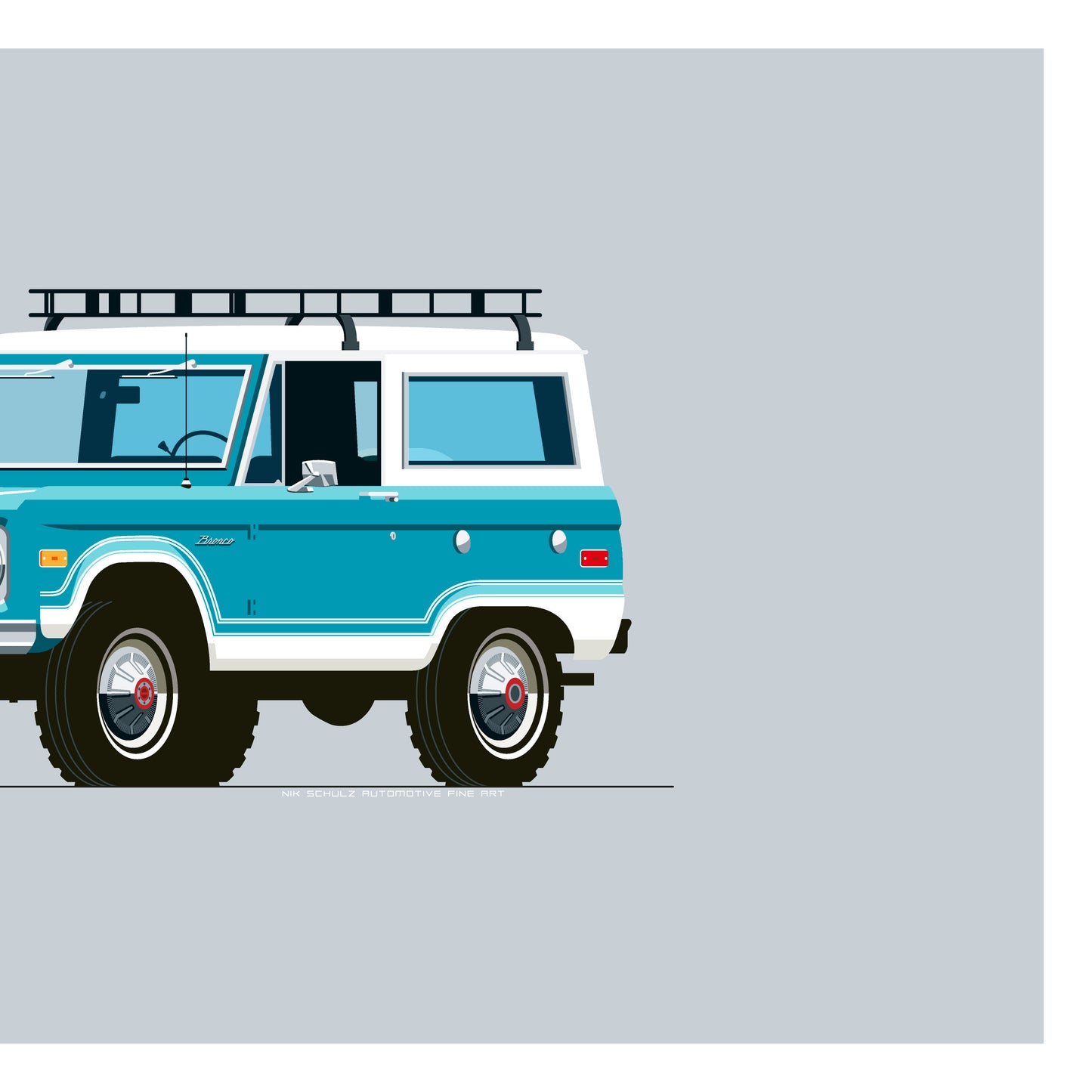 1971 Ford Bronco, archival, limited-edition, signed & numbered, fine-art print