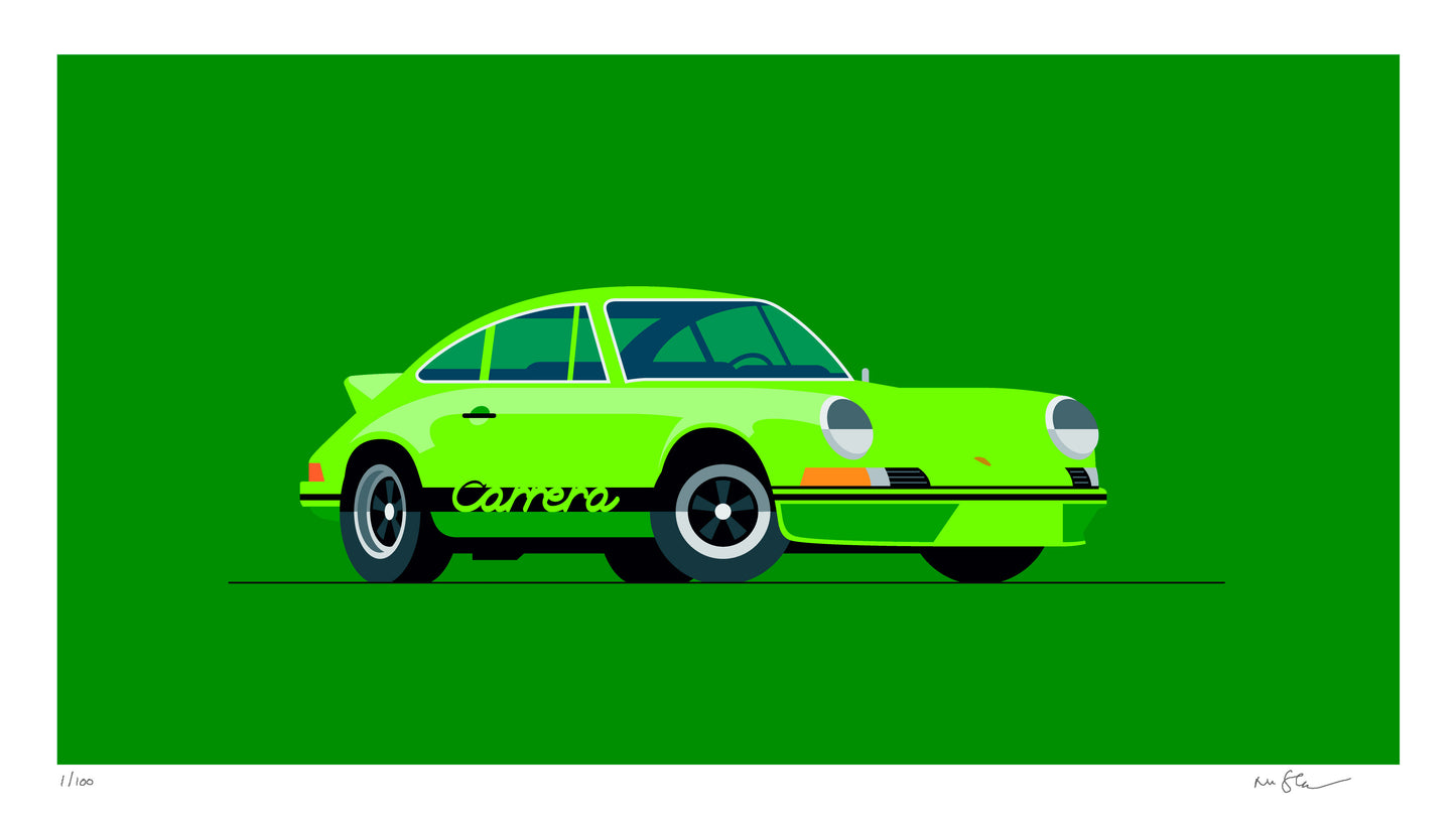 1973 Porsche 911 Carrera RS 2.7, limited-edition, signed & numbered print