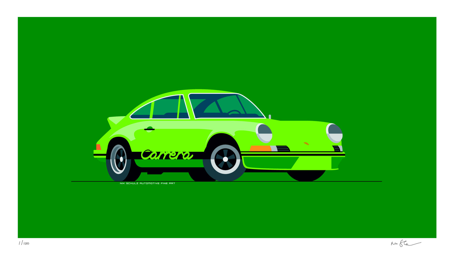 1973 Porsche 911 Carrera RS 2.7, archival, limited-edition, signed & numbered, fine-art print