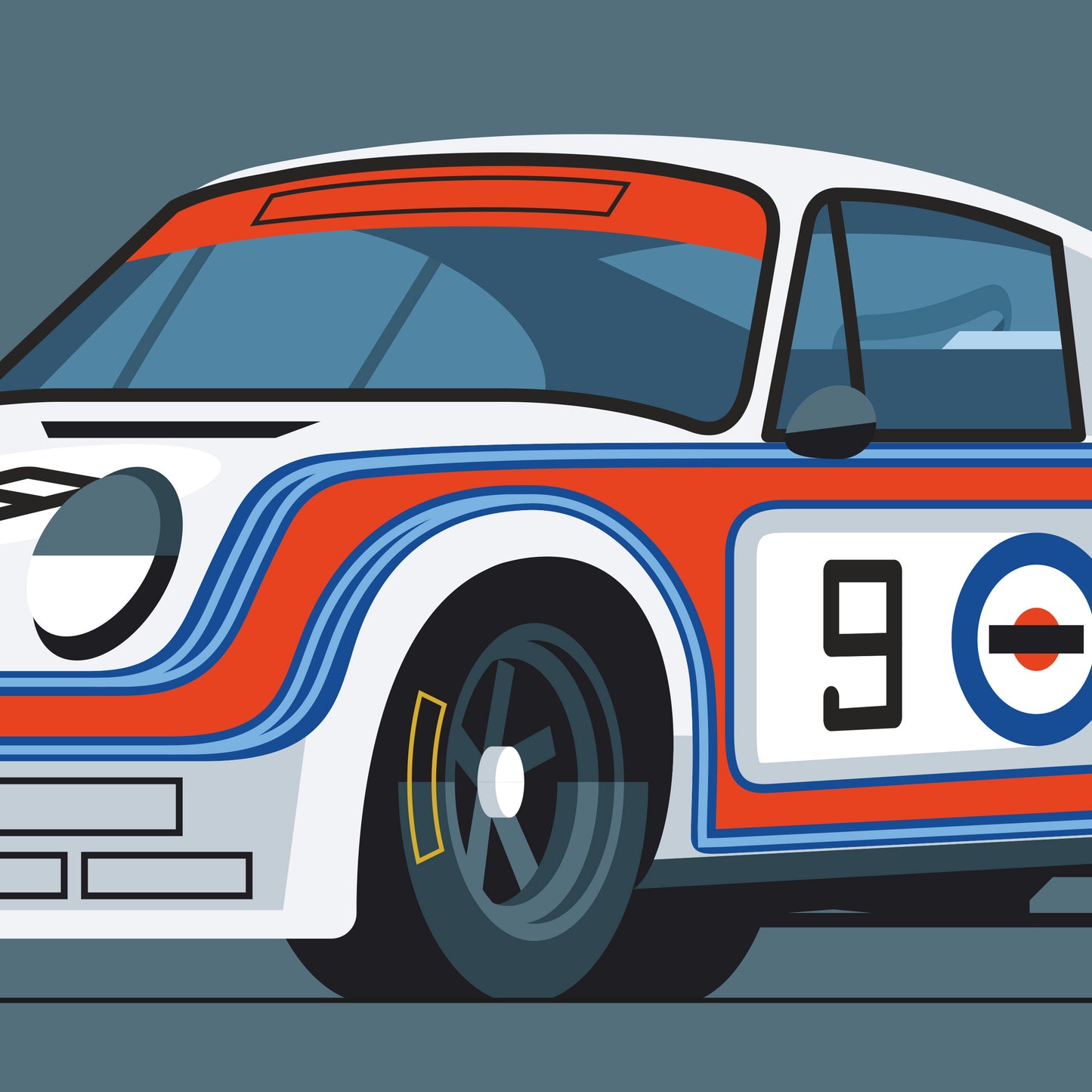 1974 Porsche 911 Carrera RSR Turbo 2.1, limited-edition, signed & numbered print