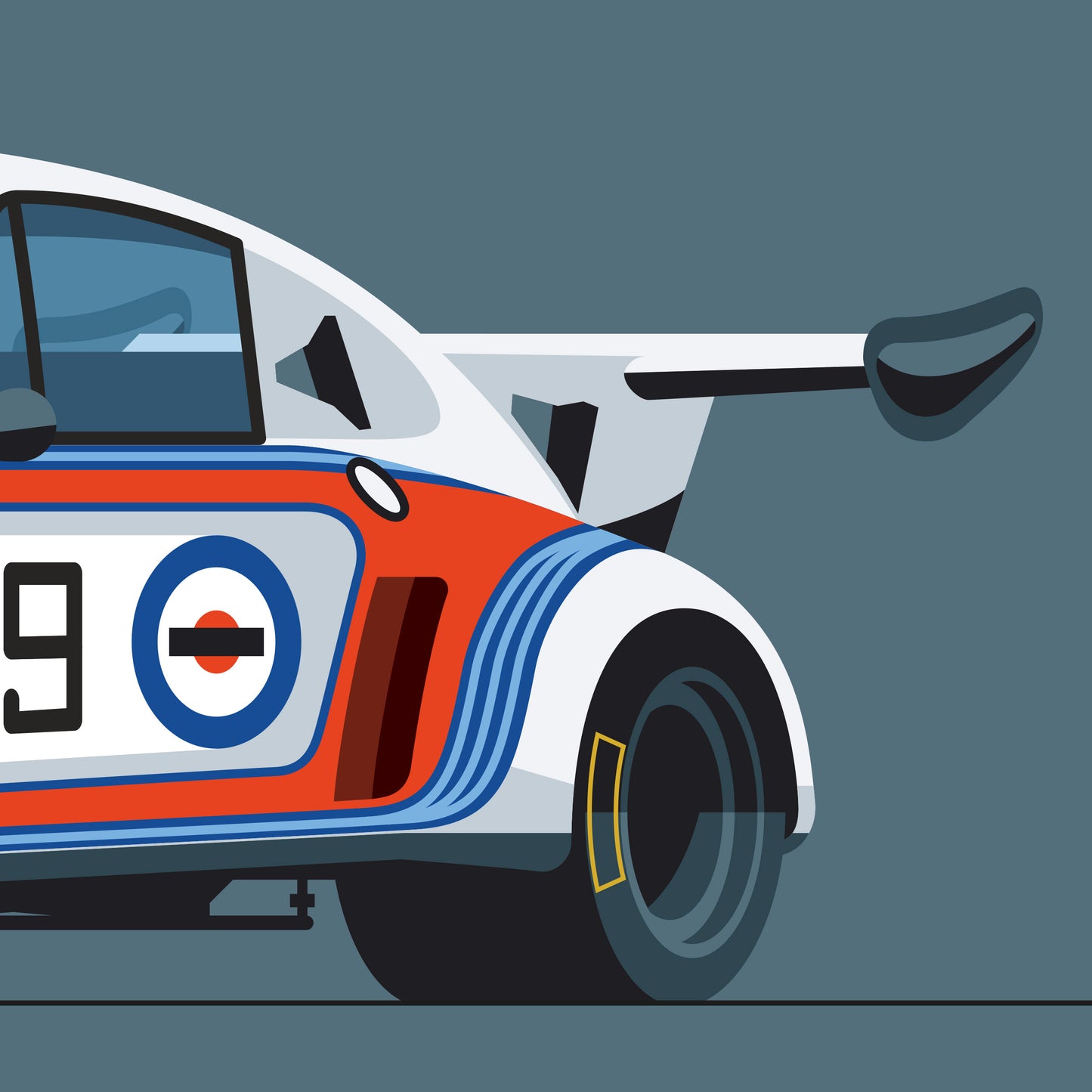 1974 Porsche 911 Carrera RSR Turbo 2.1, limited-edition, signed & numbered print