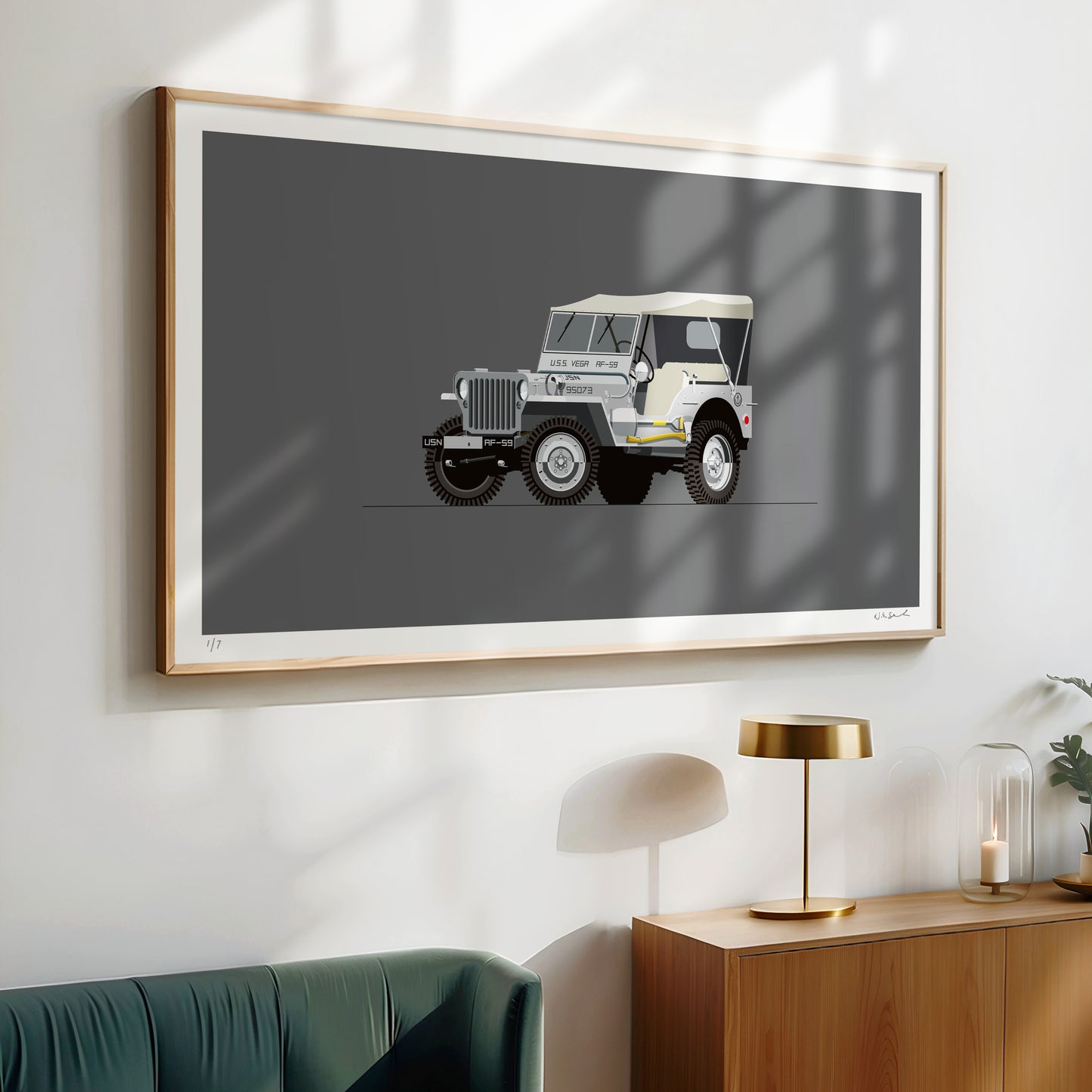 1942 Willys Jeep, limited-edition, signed & numbered print