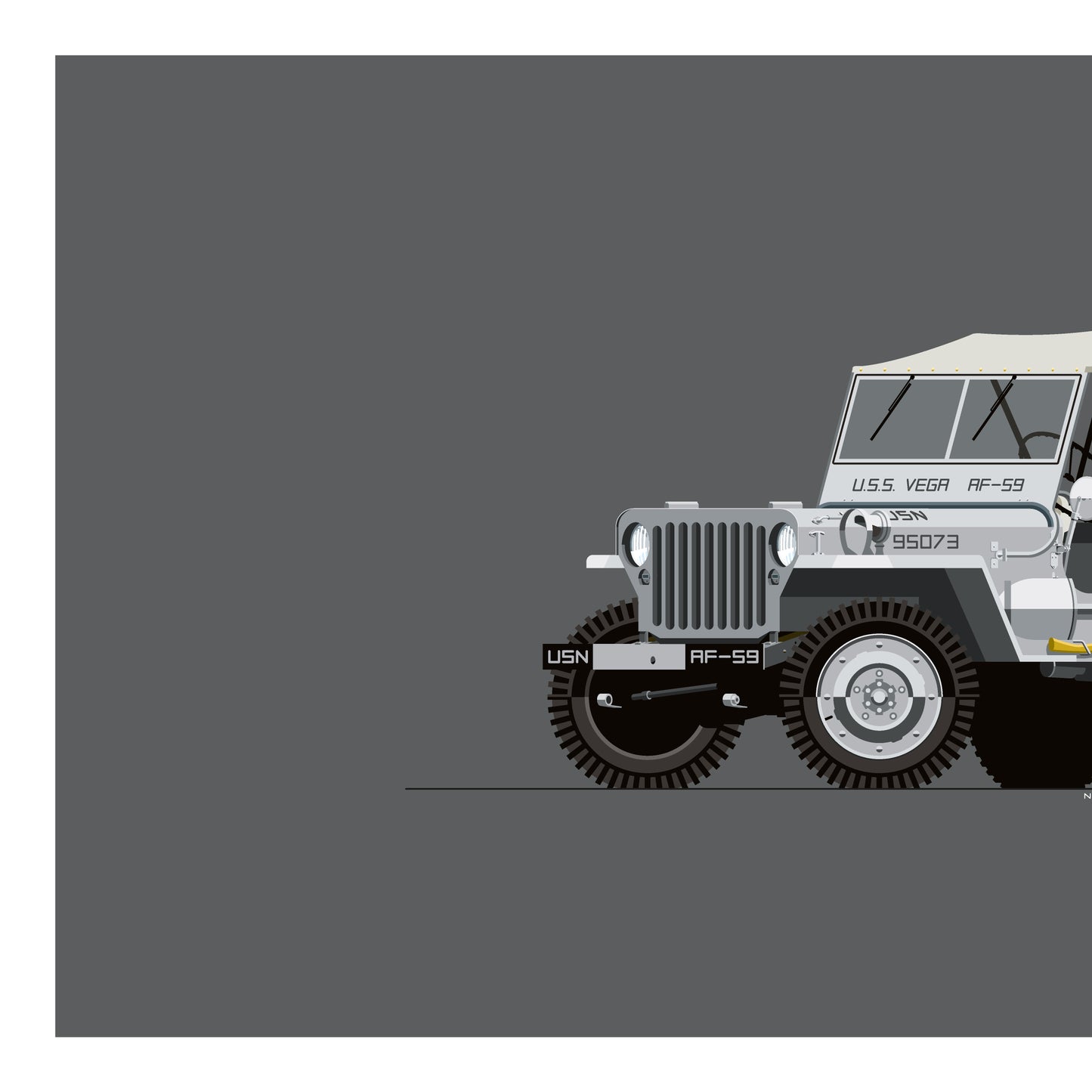 1942 Willys Jeep, archival, limited-edition, signed & numbered, fine-art print